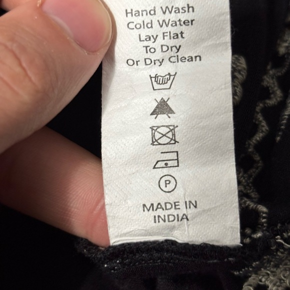 Y2K Boho Vintage Bell Long Sleeve Black Embroidered Dress Tunic Size Medium - Picture 12 of 15